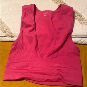 Pink tight crop top